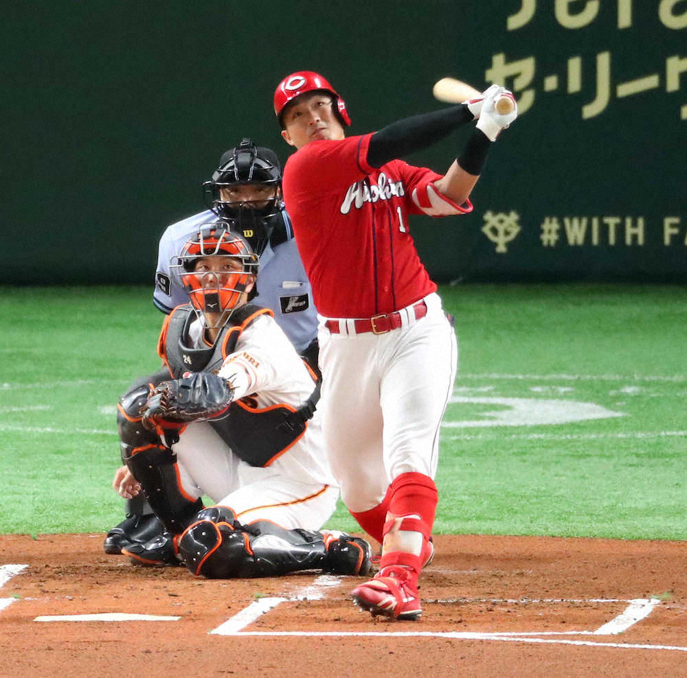 【画像・写真】誠也　開幕5戦3発目！早くも両リーグトップ　開幕5連勝狙う巨人に初回から先制パンチ