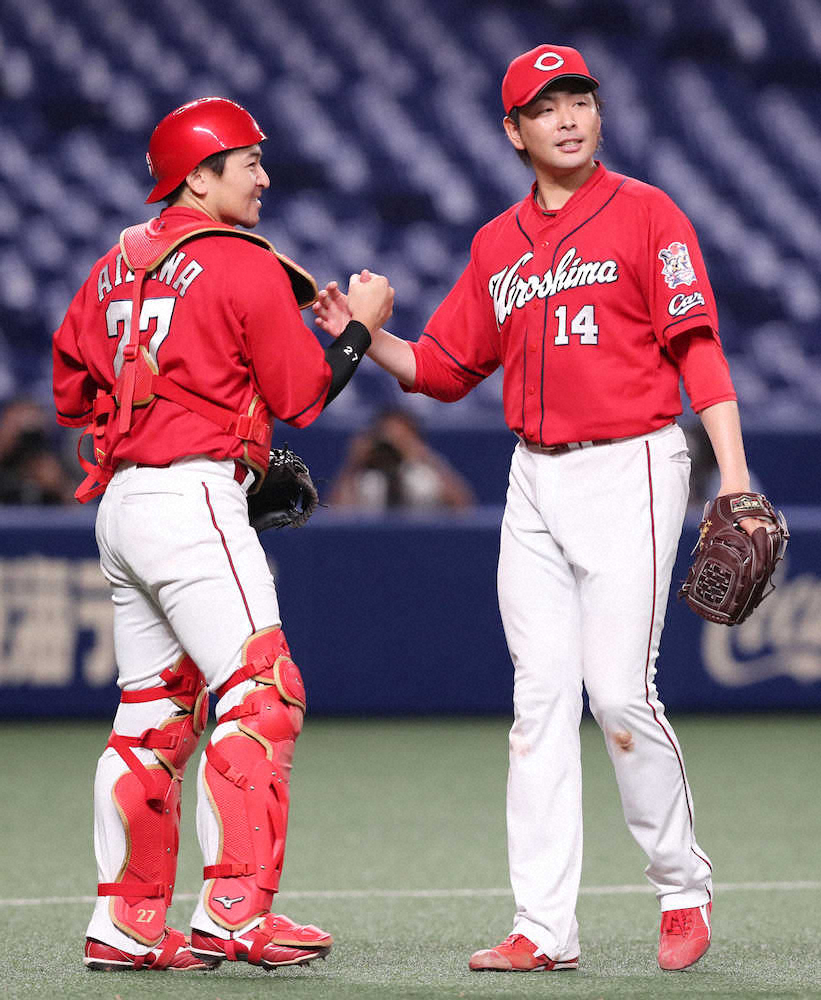 【画像・写真】広島・大瀬良　誠也＆メヒア連発で奮起!2試合連続完投勝利にホッ「最後バタバタしましたが」