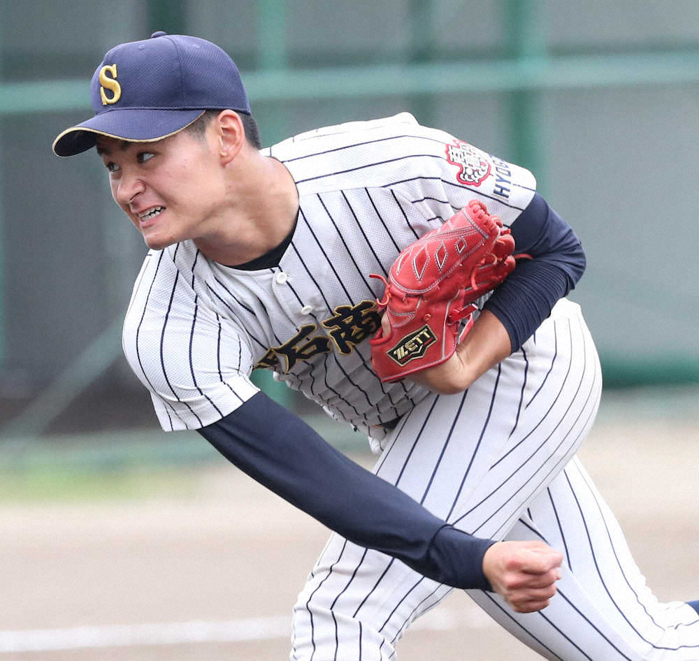 【画像・写真】明石商・中森　プロか進学か、進路は「半々くらいの気持ち」
