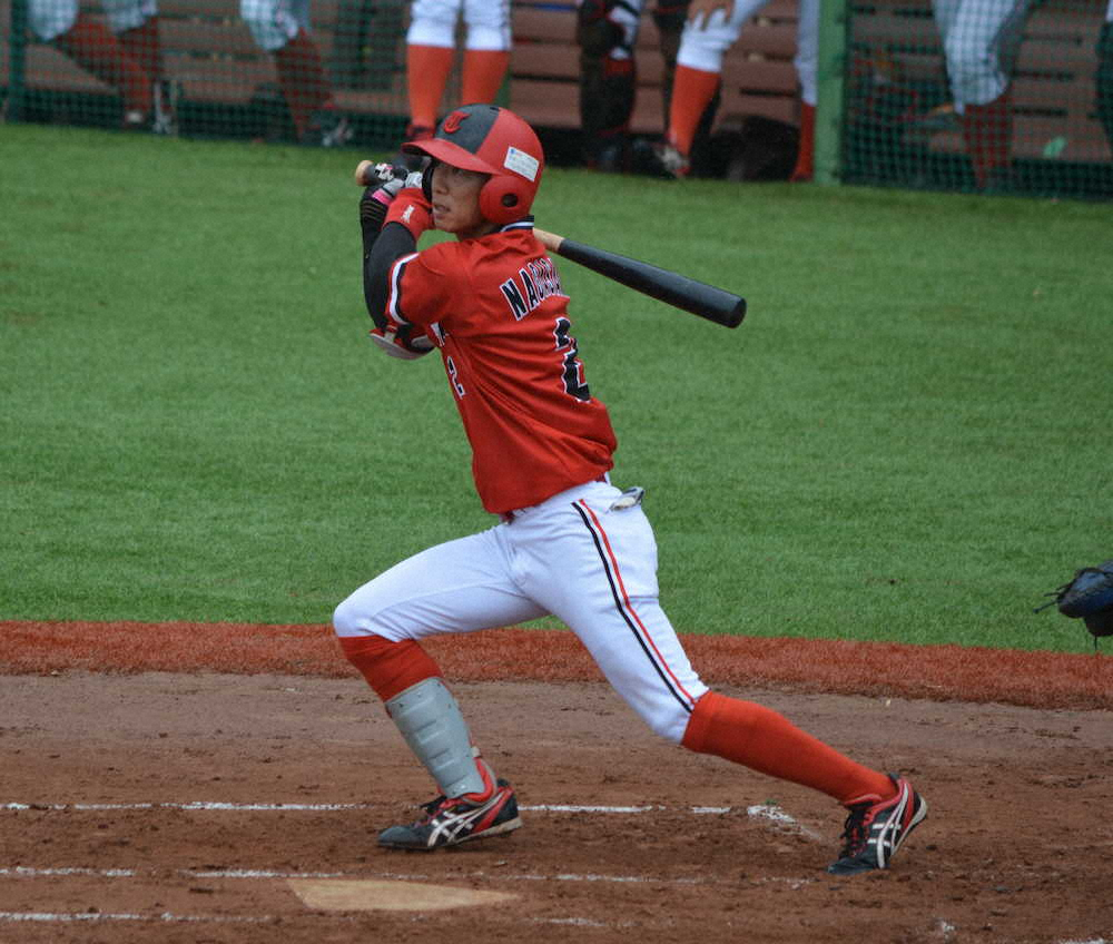 【画像・写真】東芝の俊足ドラフト候補・長沢　巨人とのオープン戦で大竹寛から左越え二塁打　打もアピール