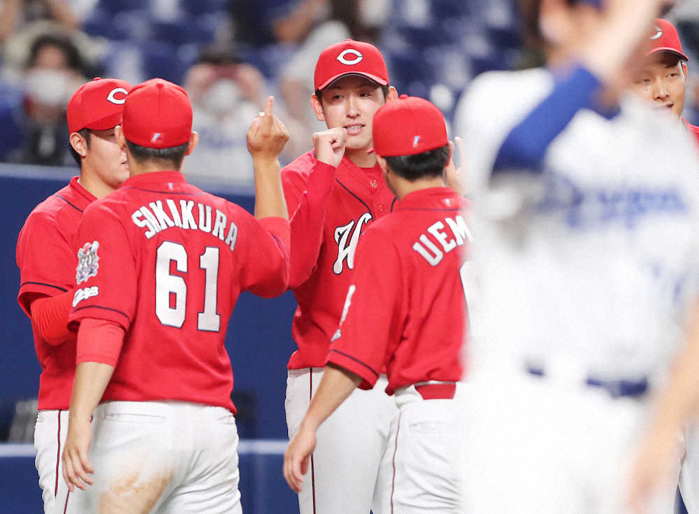 【画像・写真】広島・遠藤「やっとチームの勝利に貢献できた」6回9K1失点、先発初勝利に笑顔　前回8失点をバネに