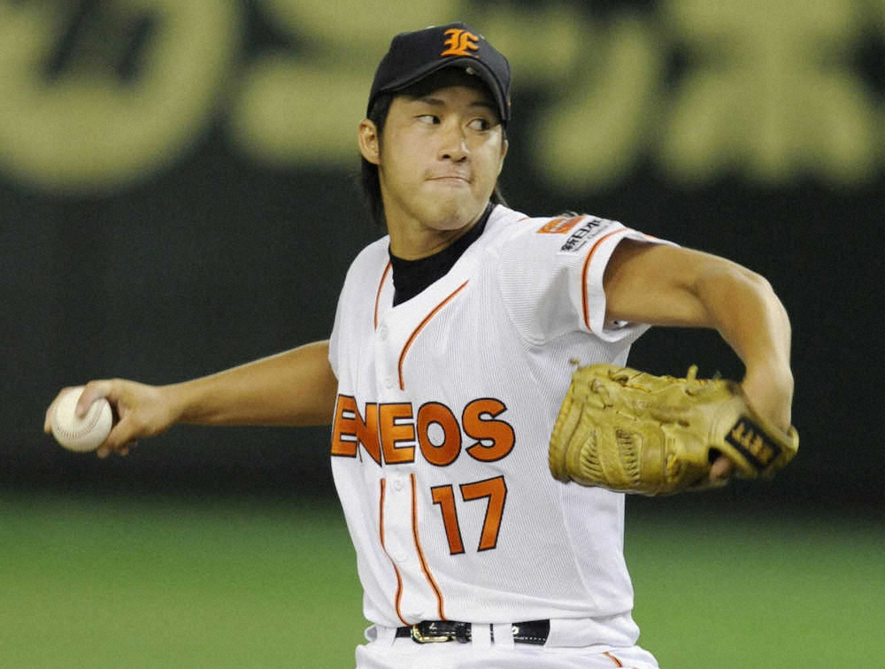08年9月、都市対抗野球決勝で登板する新日本石油ENEOSの田沢