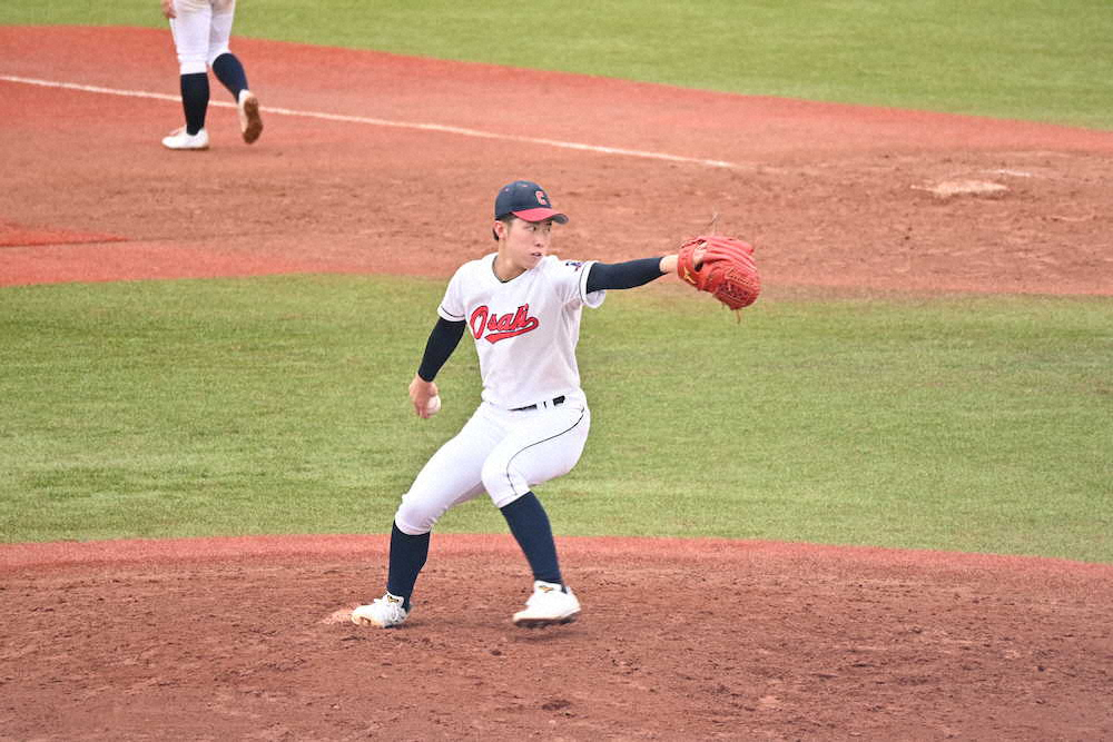 【画像・写真】大崎中央・氏家、最速151キロ直球でプロ入り目指す　3球団視察「ガンの数字よりも速く感じる」