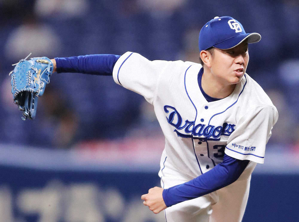 【画像・写真】中日先発・松葉　6回途中1失点、移籍後初白星の権利持って降板「持ち味出せた」