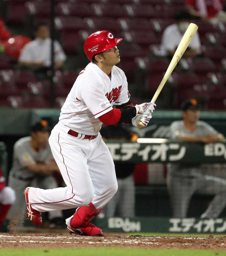 【画像・写真】誠也　9回に放った10打席ぶり安打が7号ソロ　今季初無得点試合免れ、リーグトップ並ぶ