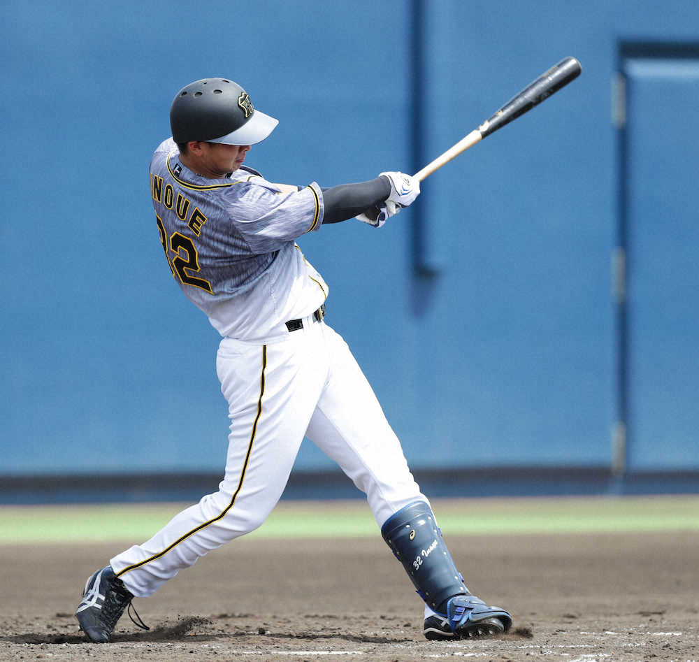 【画像・写真】阪神ドラ2・井上が圧巻の公式戦2号　左翼の防弾ネット中部付近への一発