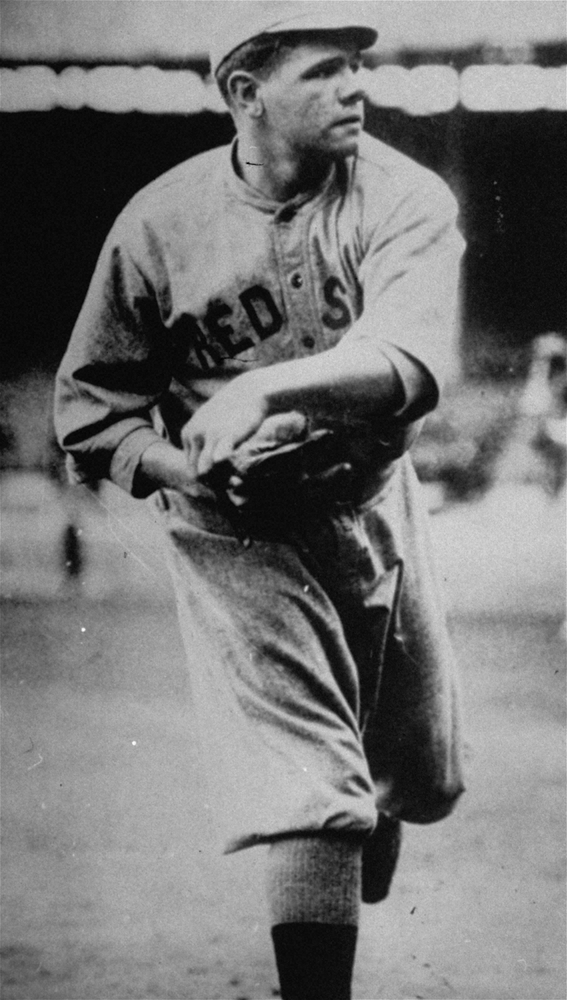 1916年、23勝を挙げたレッドソックスのベーブ・ルース投手（AP）