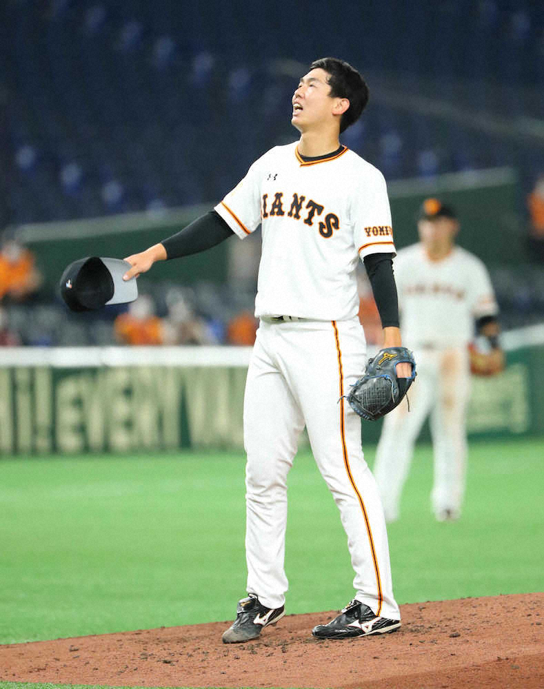 【画像・写真】巨人・畠が危険球で退場　味方打線逆転、2年ぶり白星の勝利投手権利目前で無念の降板