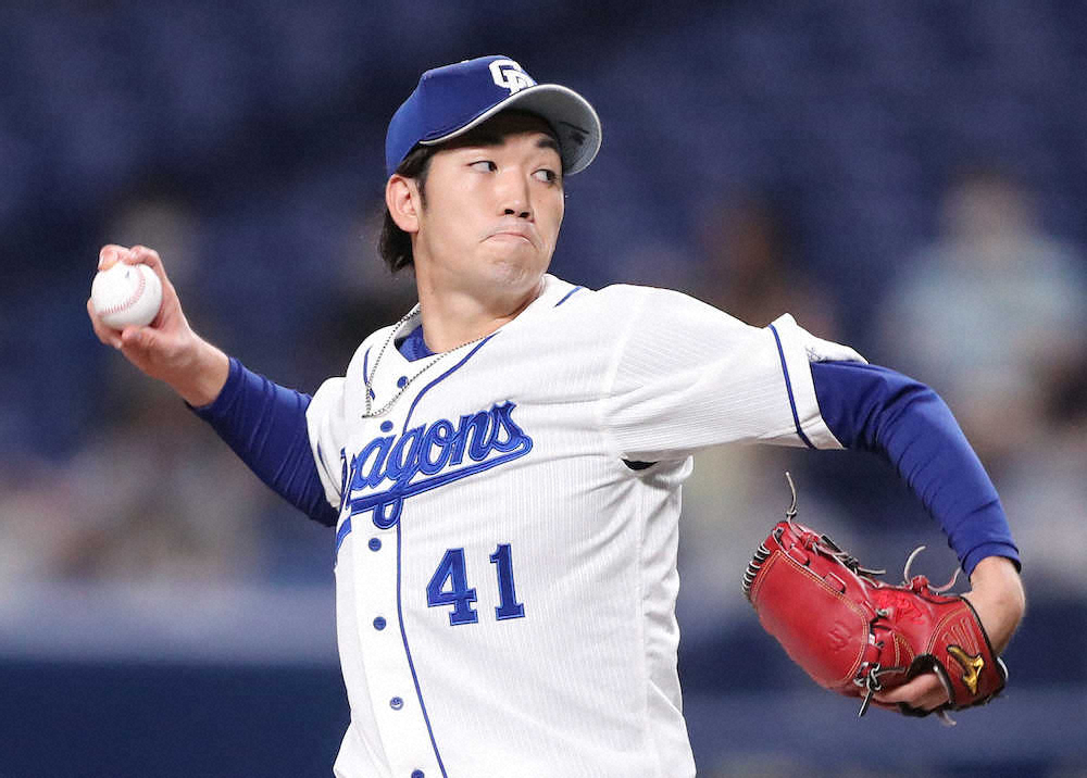 【画像・写真】今季初勝利の中日・勝野　6回ピンチで村上を空振り三振斬り「ストレートで思い切り行ってやると」