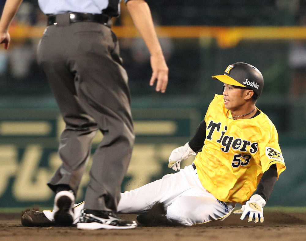 【画像・写真】阪神・島田　プロ初盗塁　同期入団の馬場にプロ初勝利を呼んだ
