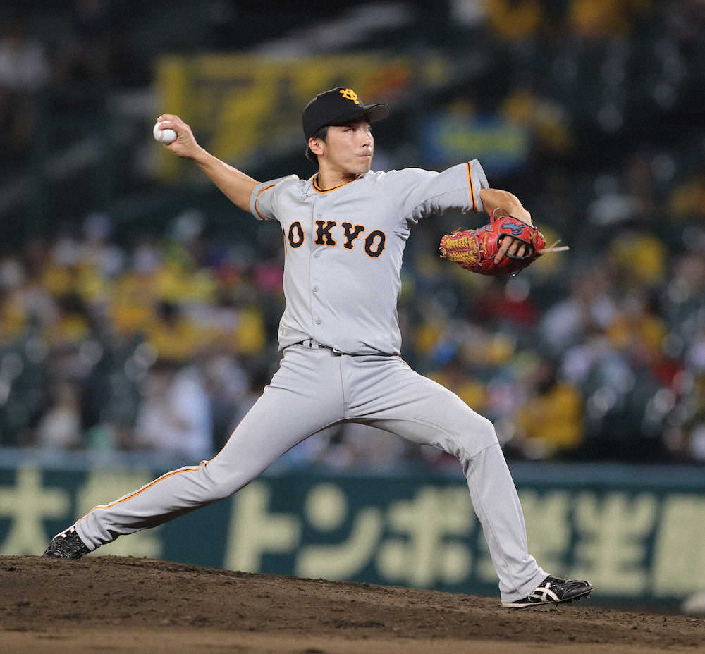 【画像・写真】＜神・巨＞8回途中からマウンドに上がった巨人・増田大（撮影・大森　寛明）