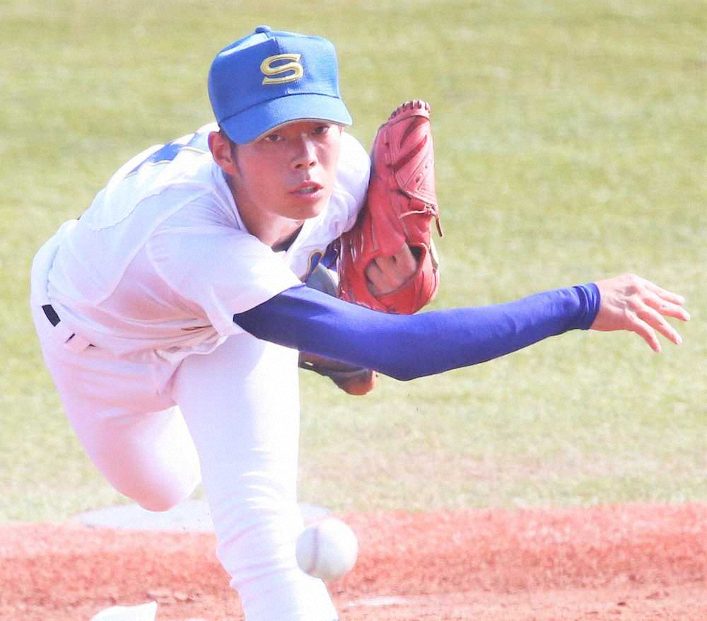 【画像・写真】＜聖光学院・鶴岡東＞9回1失点で完投勝利した聖光学院・舘池