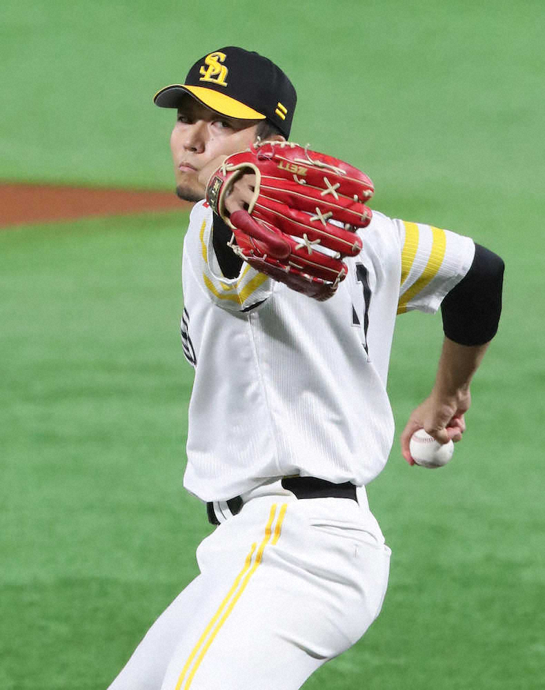 【画像・写真】＜ソ・オ＞ソフトバンク先発の千賀（撮影・中村　達也）