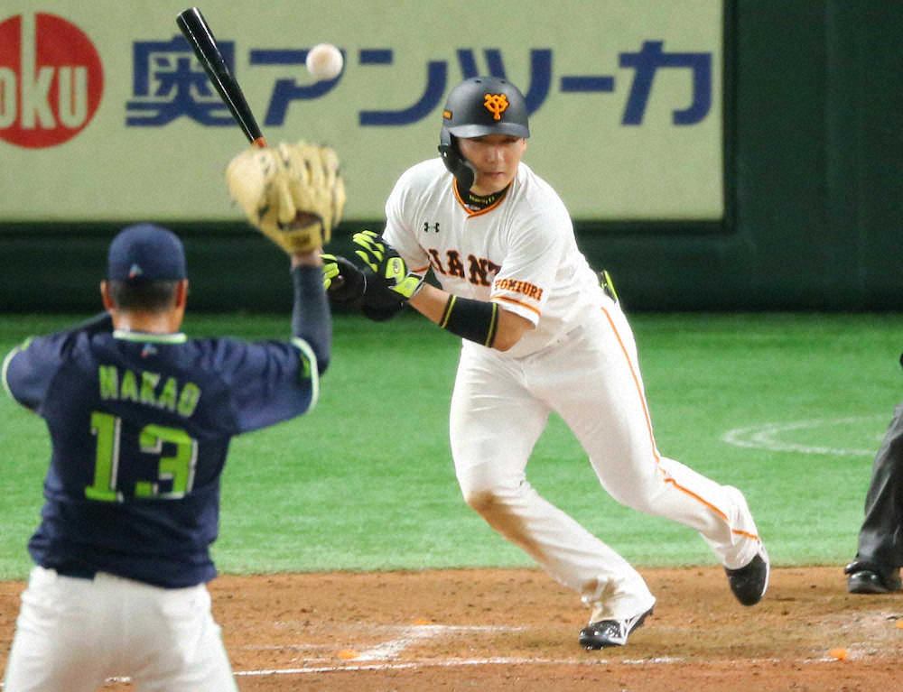 【画像・写真】巨人・丸　5年ぶり6番で26打席ぶり安打！すかさず盗塁も成功