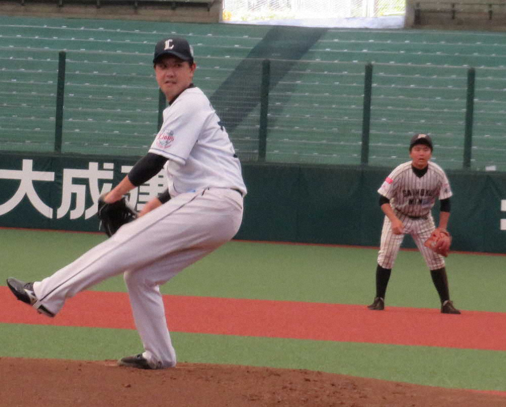 【画像・写真】いつかライオンズに…元西武・長田秀一郎氏　全力投球で中学球児に夏の思い出プレゼント