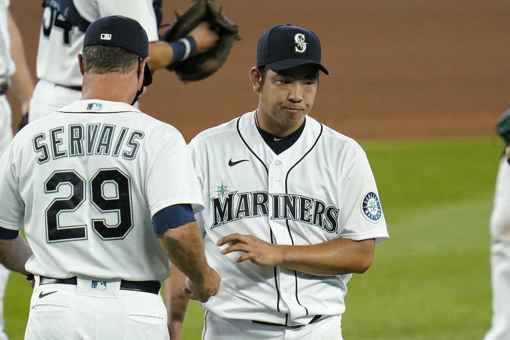 【画像・写真】ドジャース戦4回途中で降板したマリナーズの菊池（AP）