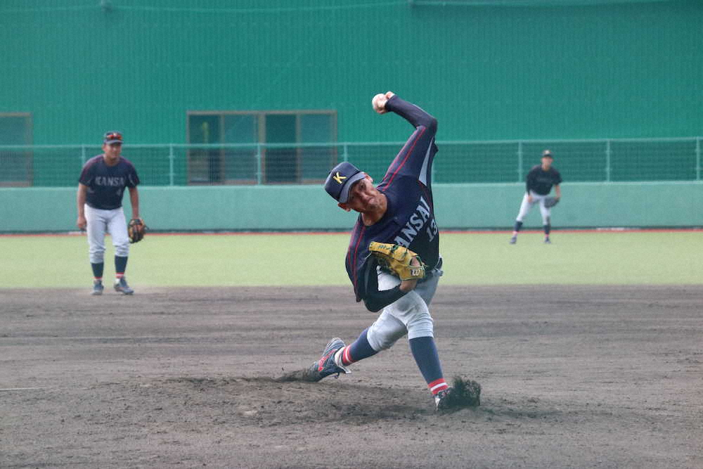 【画像・写真】ドラフト候補の関大・高野「まだ体を使い切れていない」練習試合で5回1失点