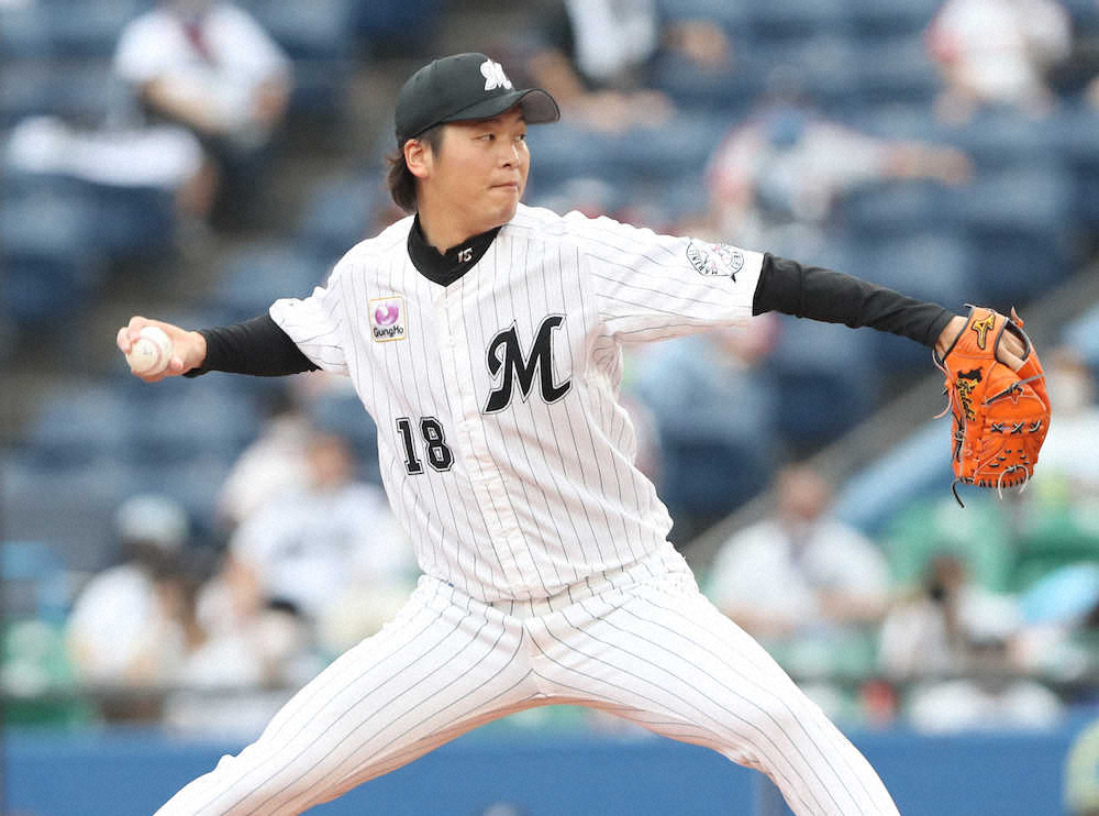 【画像・写真】＜ロ・ソ＞ロッテ先発の二木（撮影・西川祐介）