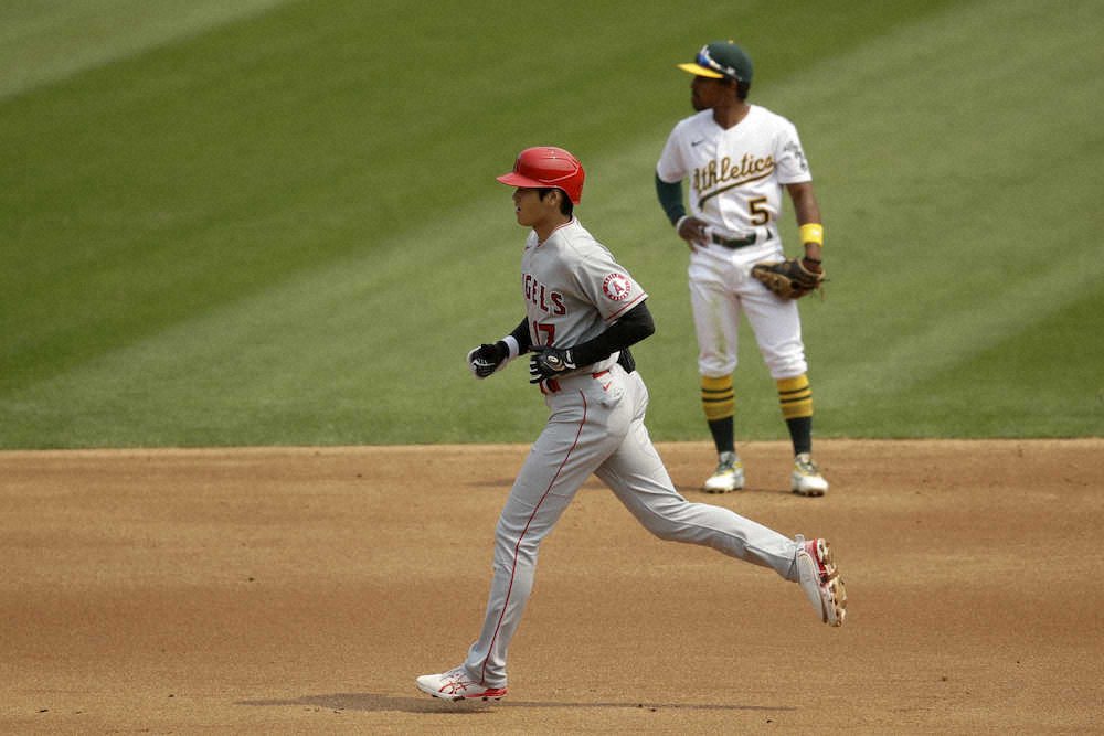 【画像・写真】大谷翔平　5号逆転3ラン！連続打席無安打「21」でストップ　日本人単独4位メジャー通算45本塁打