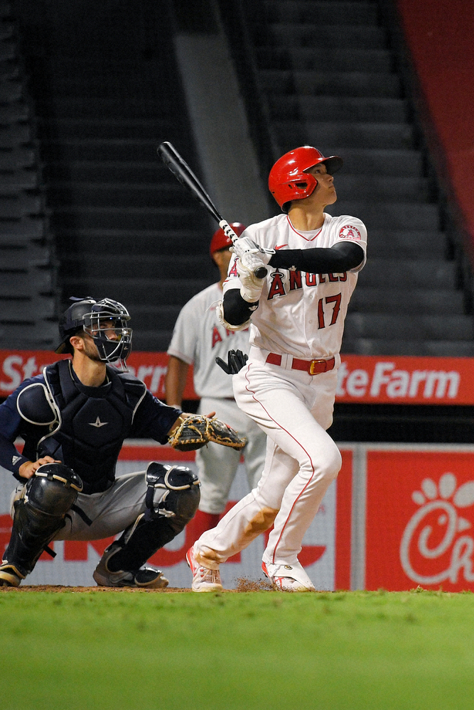 【画像・写真】打者に専念しているエンゼルスの大谷（AP）