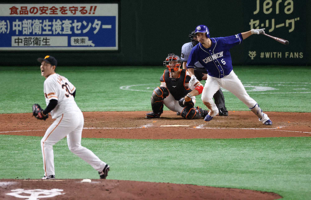 【画像・写真】“アベノバット”で連敗脱出　負ければ自力V消滅で、中日・阿部が4度目の決勝打