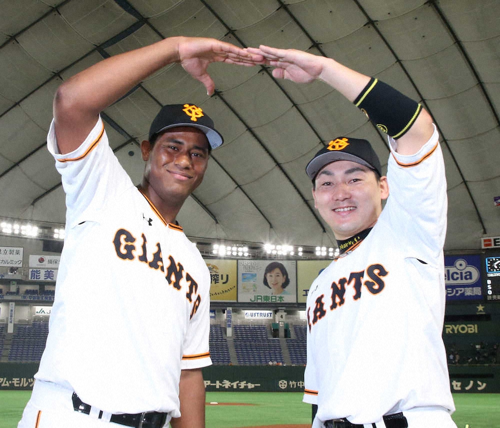 【画像・写真】巨人7連勝で15日にもM38点灯！今季初逆転弾の丸「岡本さんの打撃をお手本にしています」