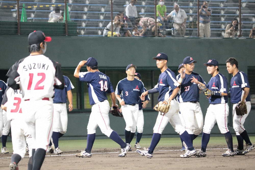 【画像・写真】三菱重工名古屋　最後の全国舞台へ好発進、来年チーム再編　完封リードの安田「恩返ししたい」