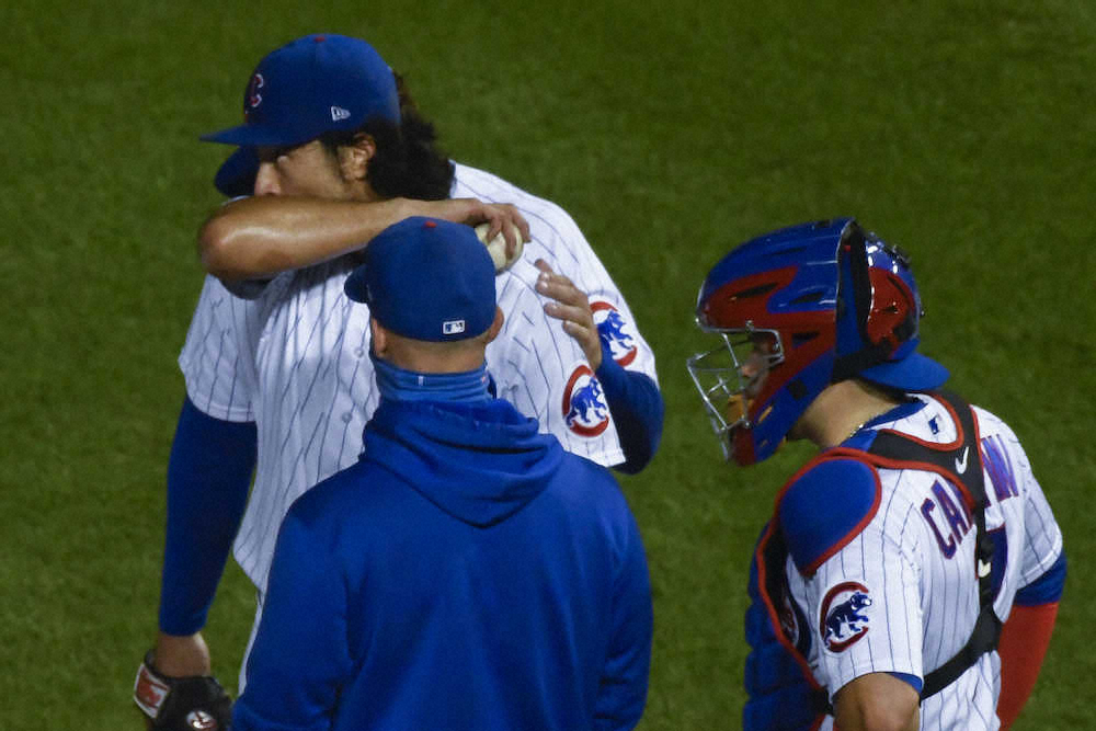 【画像・写真】＜カブス・ツインズ＞7回途中、降板するダルビッシュ（AP）