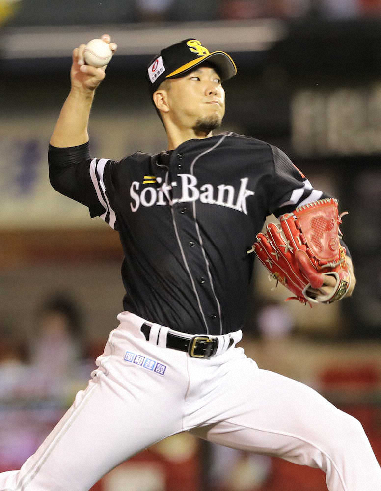 【画像・写真】7勝目のソフトバンク・千賀は「援護してくれた野手の皆さんに感謝」