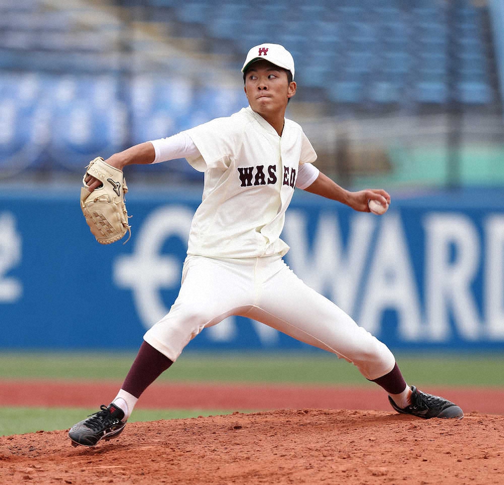 【画像・写真】ドラ1位候補の早大・早川　7回1失点13Kで3勝目　優勝へ向けて「命がけで獲りに行きます」
