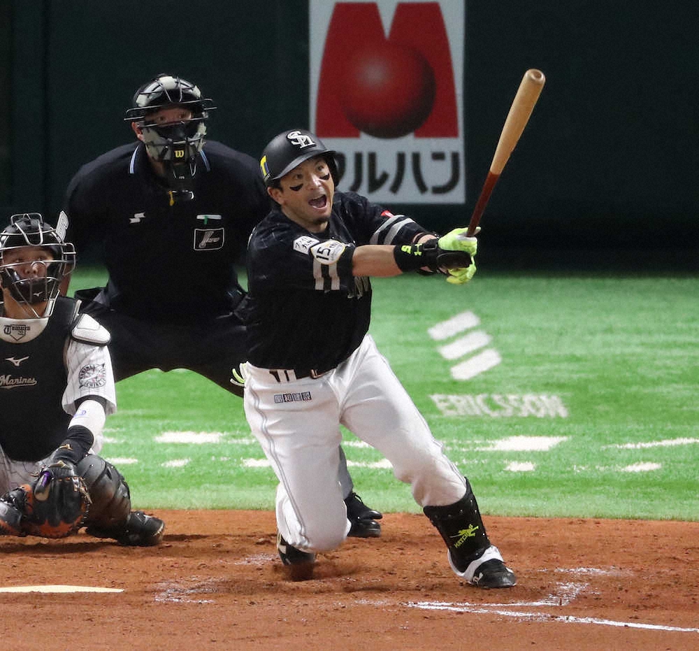 ソフトB・松田宣 9号ソロでプロ61人目の3000塁打達成！首位攻防戦の一