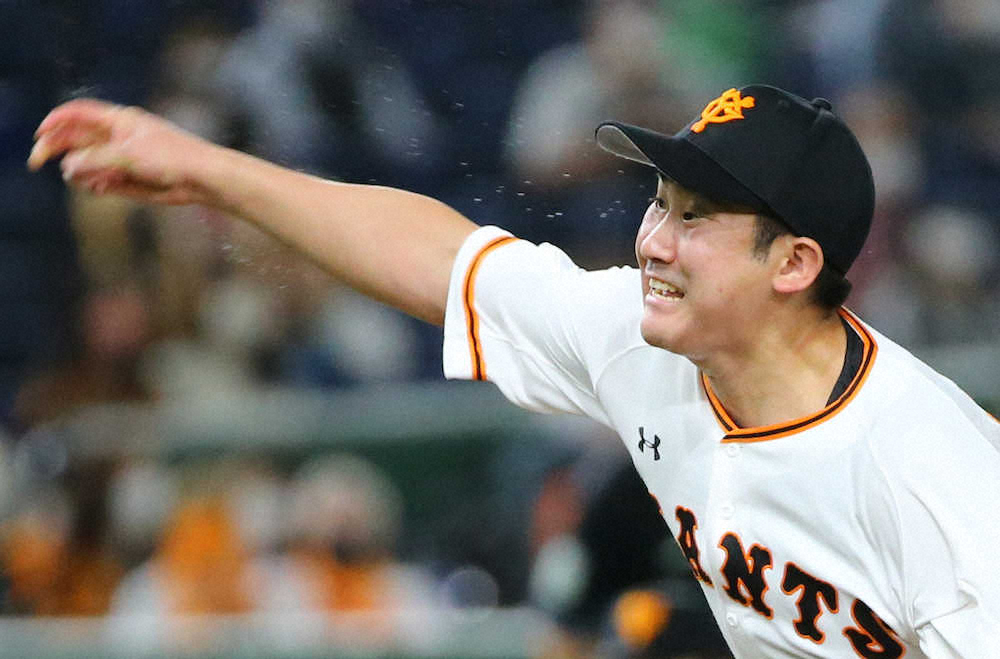 巨 広 4回 汗を飛ばし必死の形相で力投する菅野 撮影 木村 揚輔 スポニチ Sponichi Annex 野球