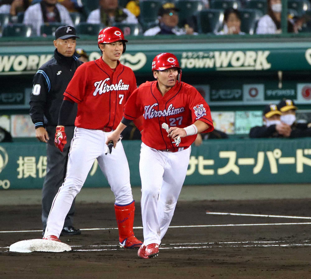 【画像・写真】あぁ痛恨…広島　会沢の判断ミスで、堂林の左前打がレフトゴロに