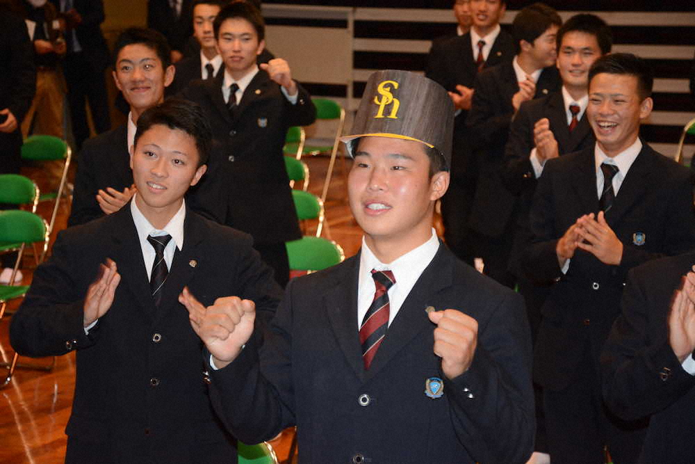 【画像・写真】ソフトバンク　指名5人は全員高校生　1位は花咲徳栄・井上朋也内野手