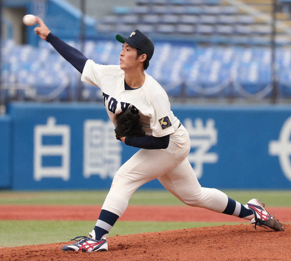 【画像・写真】＜亜大・東洋大＞東洋大先発・松沢（撮影・吉田　剛）