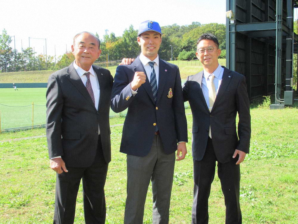 【画像・写真】DeNA　ドラ1入江に指名のあいさつ「改めて自覚と責任が」