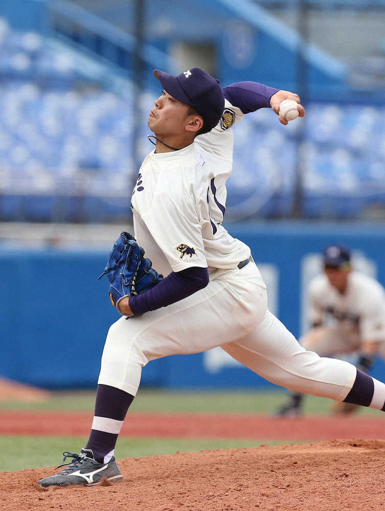 【画像・写真】DeNAドラ1、明大・入江　涙の大学ラス投　「もっと長くやりたかった」　9回に救援で1回零封
