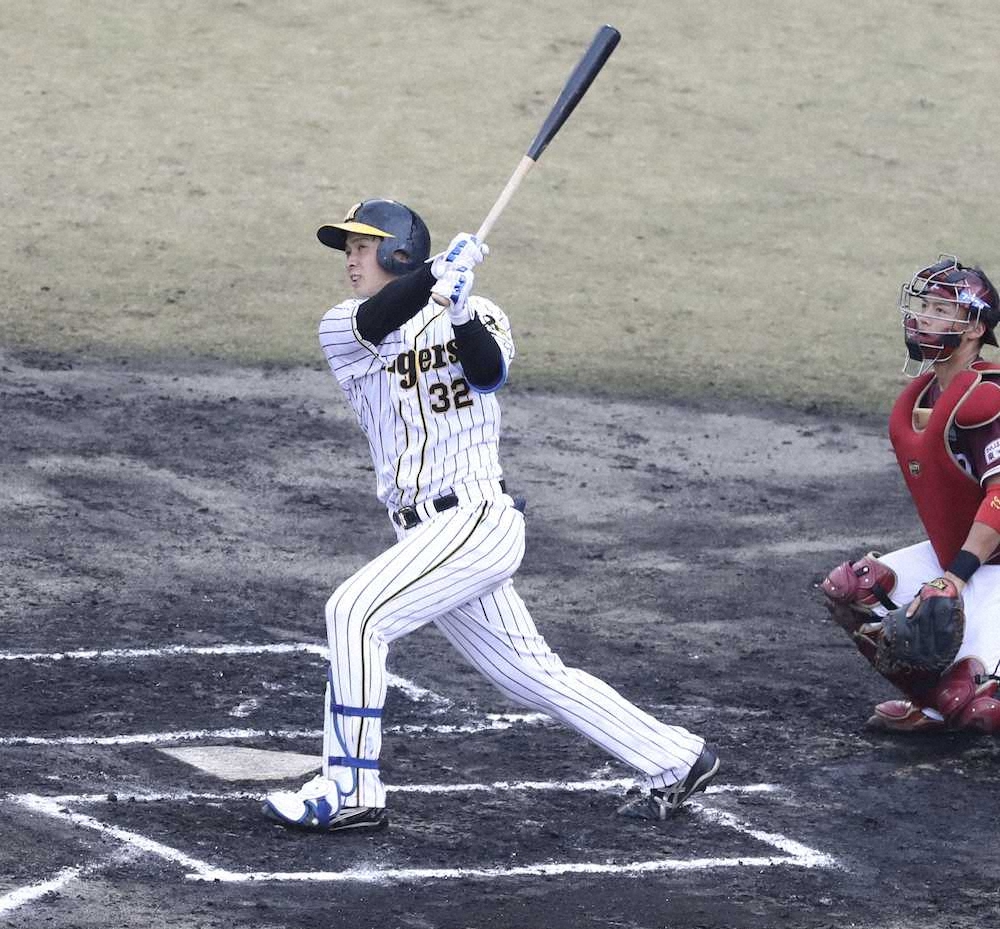 【画像・写真】阪神・井上　フェニックスL8試合目で飛びだした完璧アーチ　雨天中断後即の一発