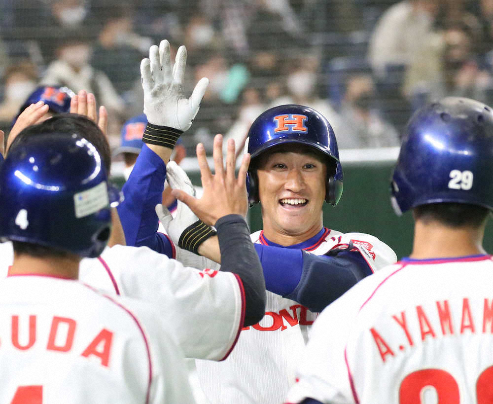 【画像・写真】Honda　12点大勝！元ヤクルト佐藤Jr.竜彦が3ラン！待望初安打が貴重な一発