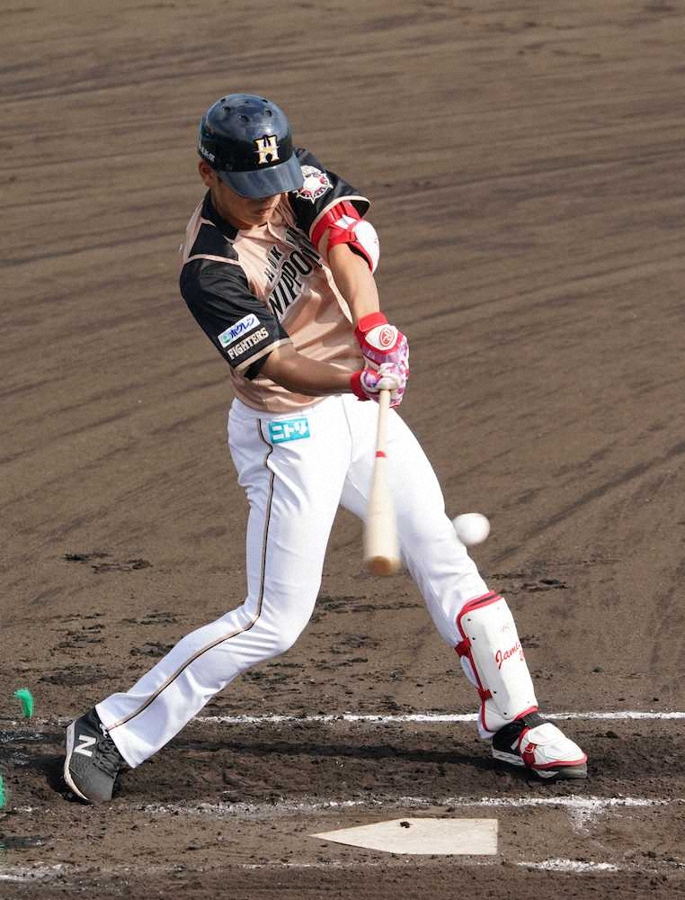 【画像・写真】日本ハム・野村　侍J稲葉監督の前でマルチ＆1盗塁　稲葉監督「素晴らしいですよ」