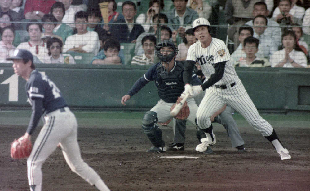1989年5月、大洋戦で、阪神・金子誠一がプロ初本塁打（投手　大洋・遠藤一彦）＠甲子園球場