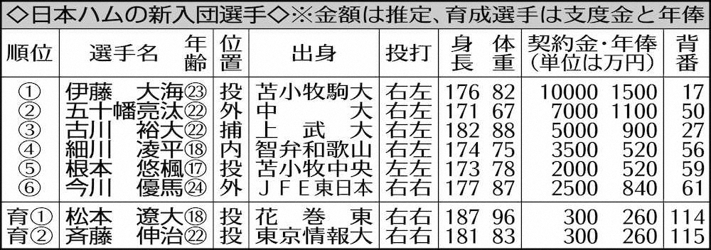 【画像・写真】【21年版・球界“新”士録10】日本ハム・ドラ4細川「何事にも全力」50メートル5秒8の正遊撃手候補