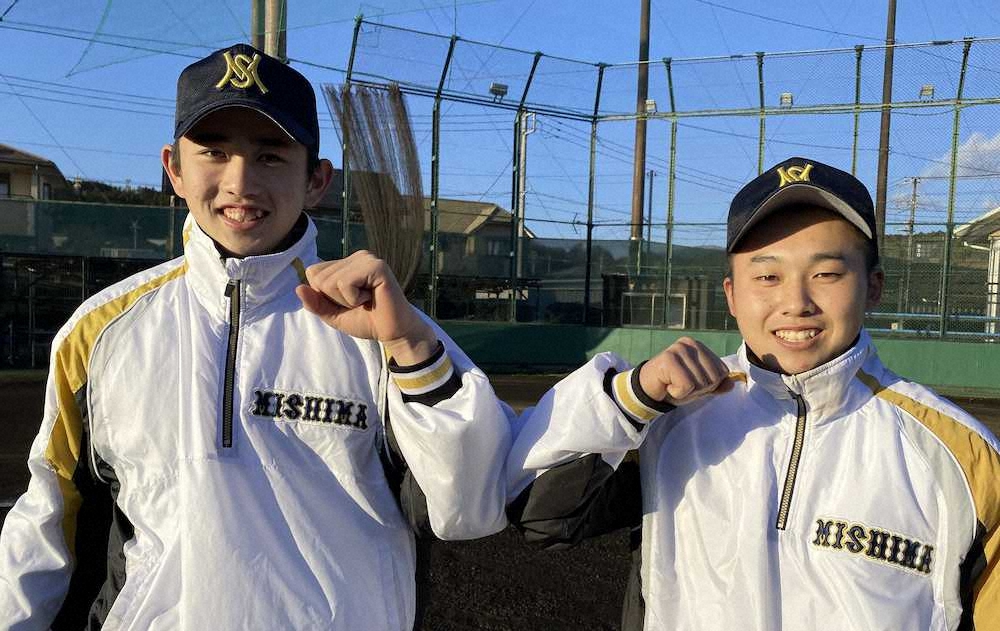 【画像・写真】三島南1年生バッテリー　センバツで必勝期す植松＆深瀬涼  スルガボーイズ時代からコンビ