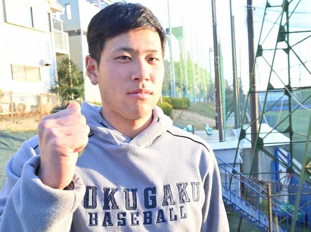 【画像・写真】国学院大の主将・福永がプロ入りへ肉体改造　春季リーグへ「3割打たないと」