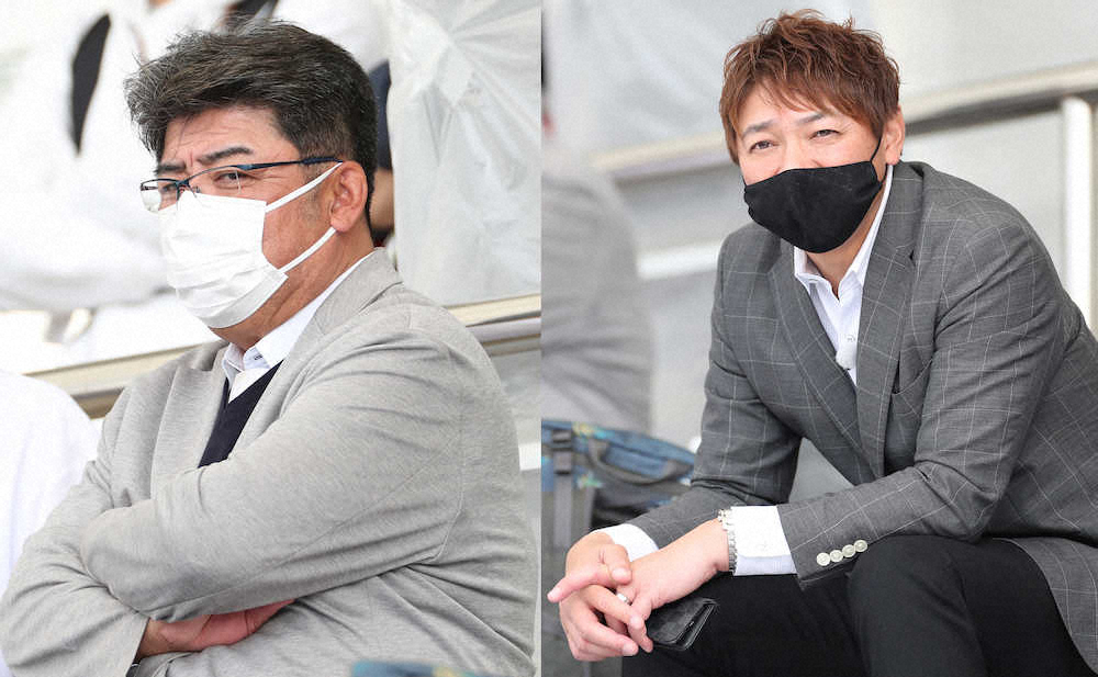 【画像・写真】「ツインとーく」IN宜野座　阪神ドラ1佐藤輝に対し、亀山、浜中両氏が指摘した修正ポイントとは