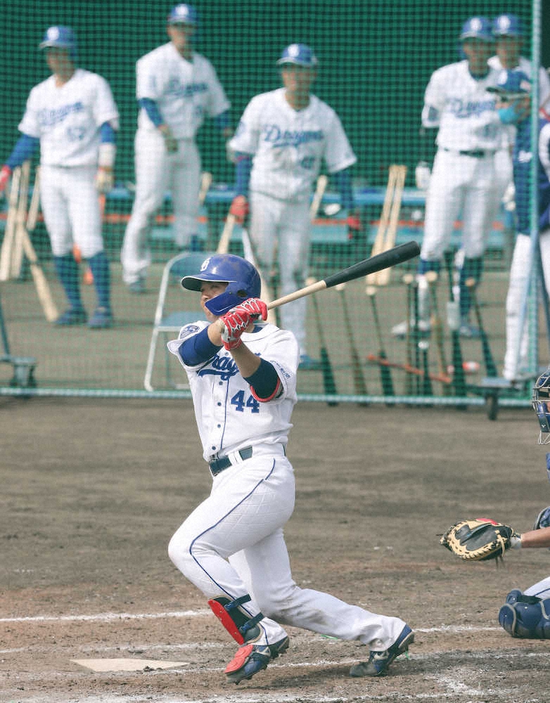 【画像・写真】中日の正捕手争いは今年も熱い！木下拓、郡司がシート打撃のアーチ合戦で火花散らす