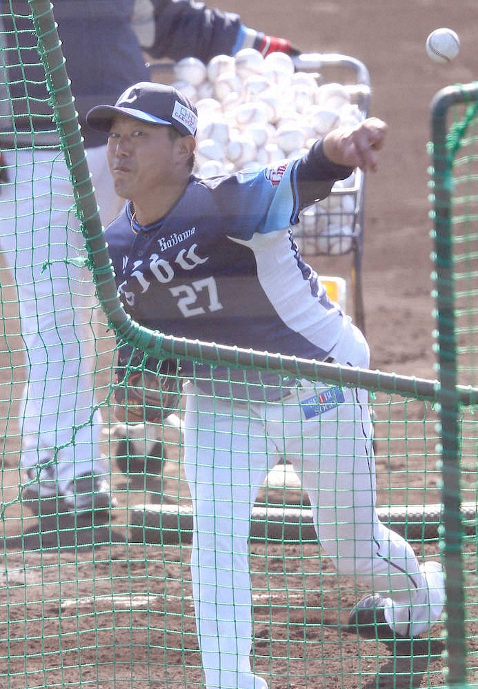 【画像・写真】西武・内海　フリー打撃に登板「ゾーンに入った直球はまあまあという感じ」