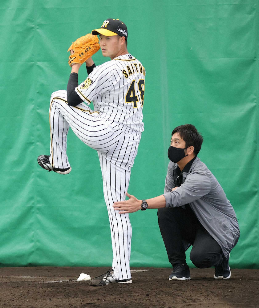 【画像・写真】“球児さん、やりました”　阪神・斎藤　3回完全投球で開幕ローテ争い前進　3日に藤川氏から直接指導