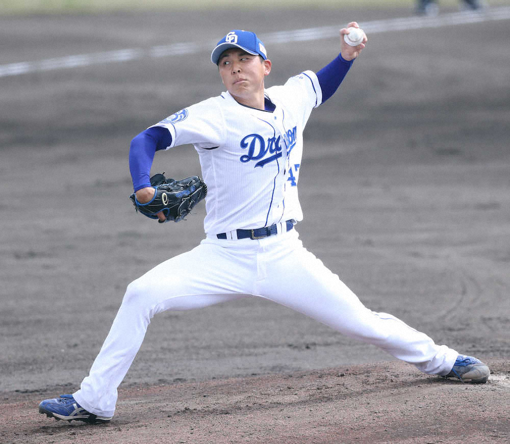 【画像・写真】中日・笠原「昂弥、すごいなぁー」　石川昂に痛打も2回無失点でアピール成功