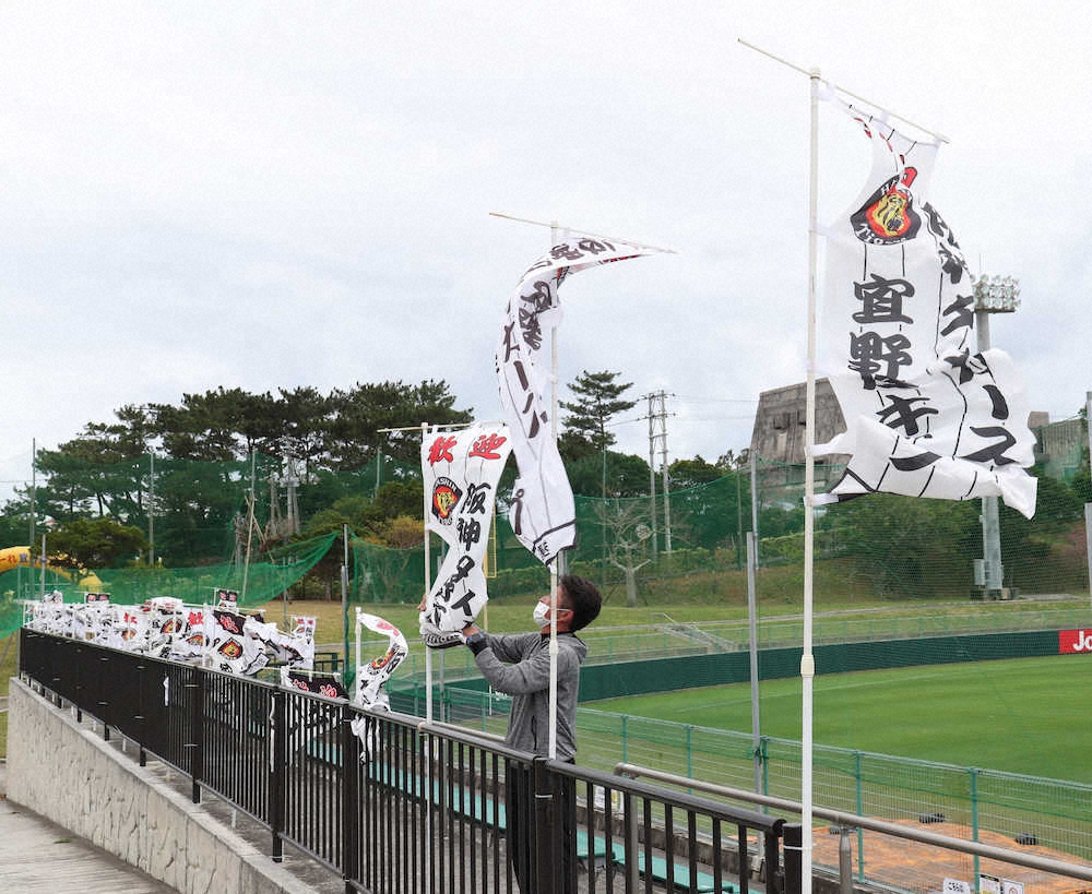 【画像・写真】阪神紅白戦　強風で午後開始に変更
